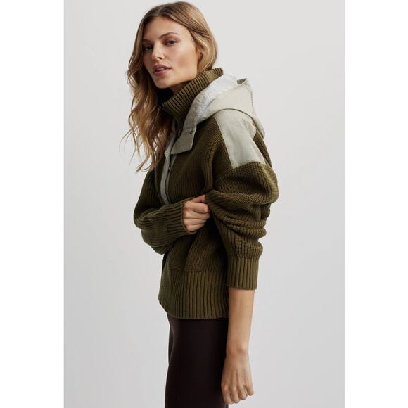 Varley Carter Half Zip True Knit Sweater Dark Olive Mix Size XXS - Picture 2 of 13